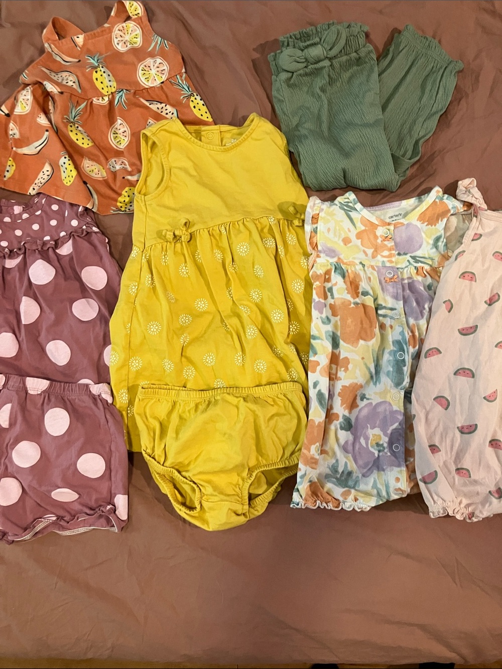 Carter's lot of onesies, pants, dress, tank top and matching set for 24M baby